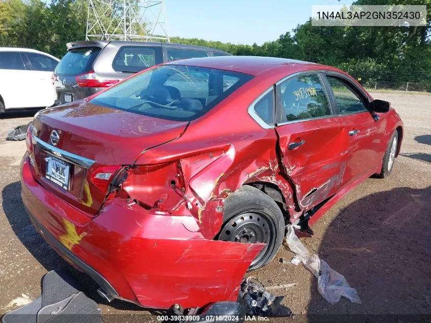 2016 Nissan Altima 2.5 S VIN: 1N4AL3AP2GN352430 Lot: 39839909