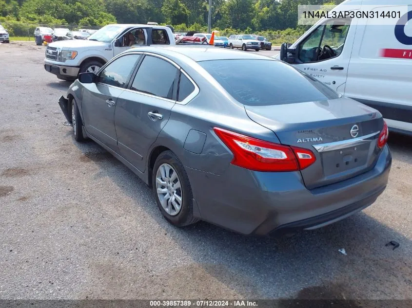 2016 Nissan Altima 2.5 S VIN: 1N4AL3AP3GN314401 Lot: 39857389