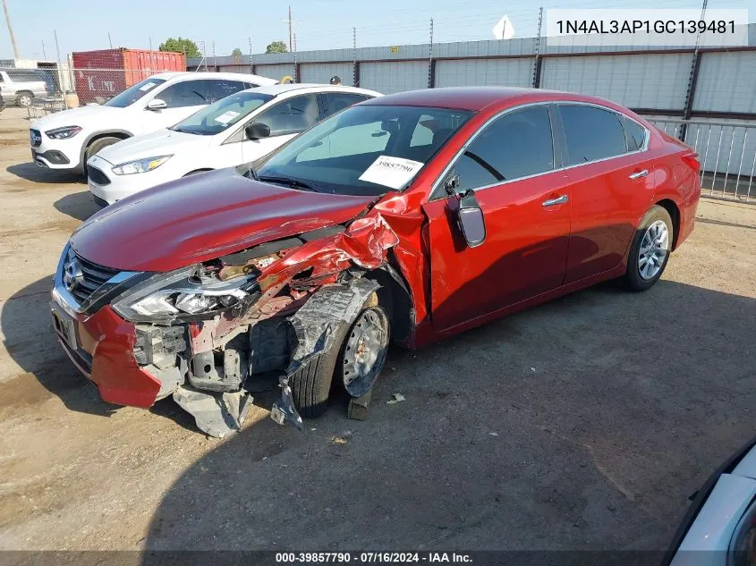 2016 Nissan Altima 2.5 S VIN: 1N4AL3AP1GC139481 Lot: 39857790