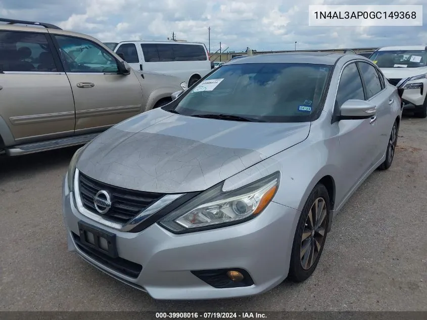 2016 Nissan Altima 2.5 Sl VIN: 1N4AL3AP0GC149368 Lot: 39908016