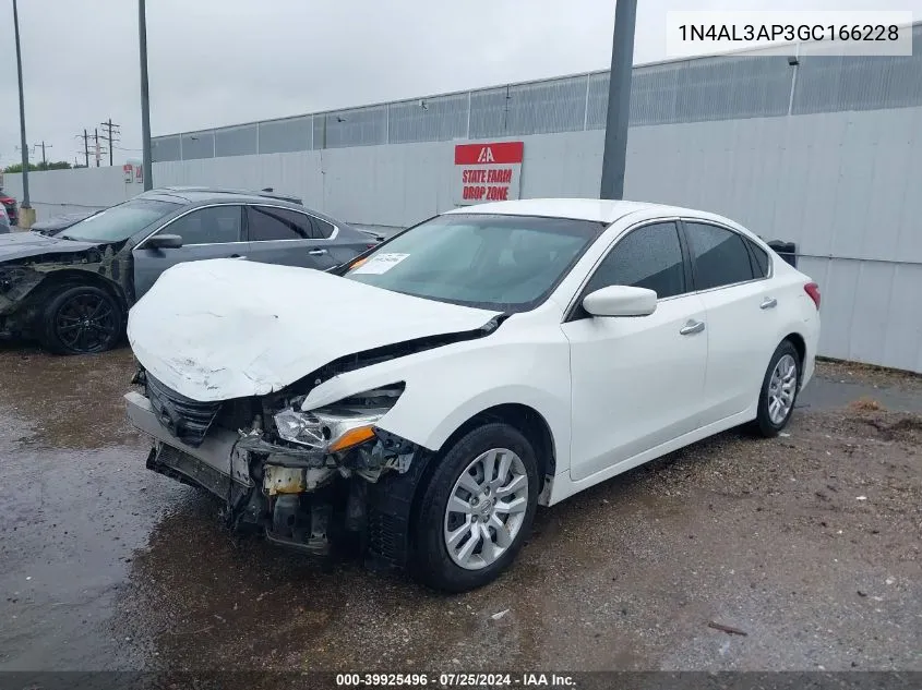 2016 Nissan Altima 2.5/2.5 S/2.5 Sl/2.5 Sr/2.5 Sv VIN: 1N4AL3AP3GC166228 Lot: 39925496