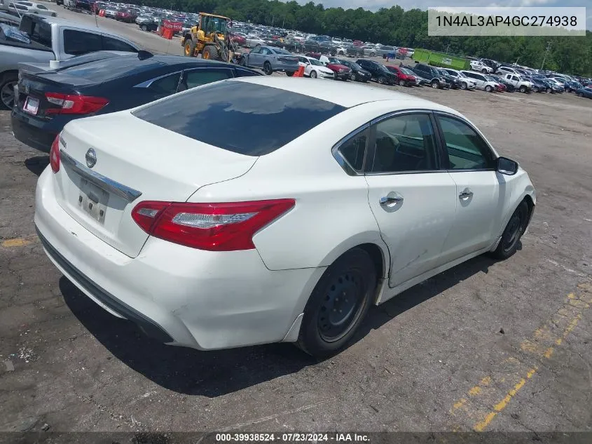 1N4AL3AP4GC274938 2016 Nissan Altima 2.5 S