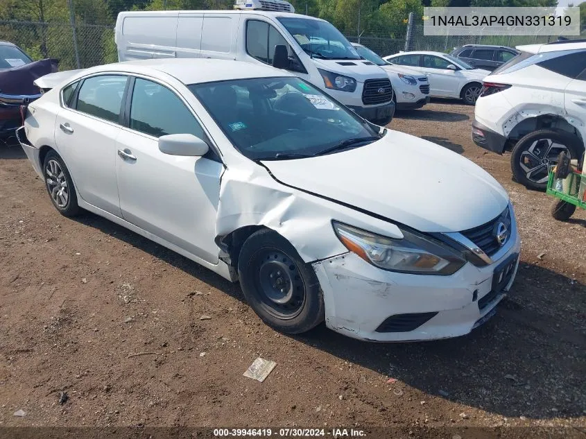 2016 Nissan Altima 2.5/2.5 S/2.5 Sl/2.5 Sr/2.5 Sv VIN: 1N4AL3AP4GN331319 Lot: 39946419