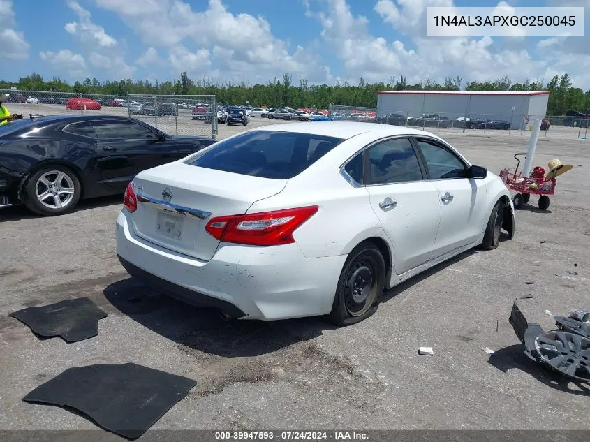 2016 Nissan Altima 2.5/2.5 S/2.5 Sl/2.5 Sr/2.5 Sv VIN: 1N4AL3APXGC250045 Lot: 39947593