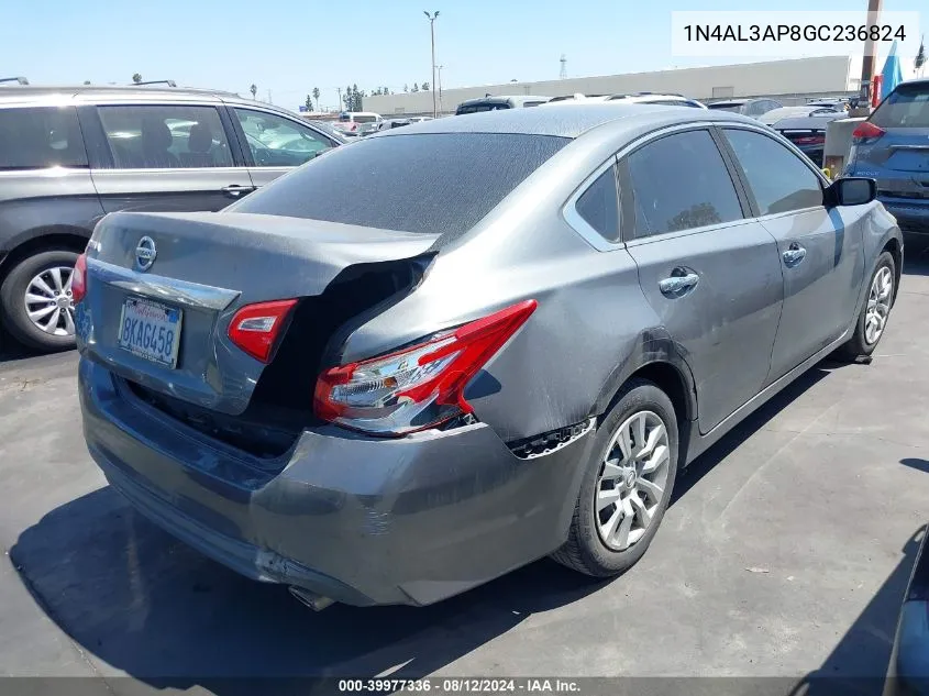 2016 Nissan Altima 2.5/2.5 S/2.5 Sl/2.5 Sr/2.5 Sv VIN: 1N4AL3AP8GC236824 Lot: 39977336