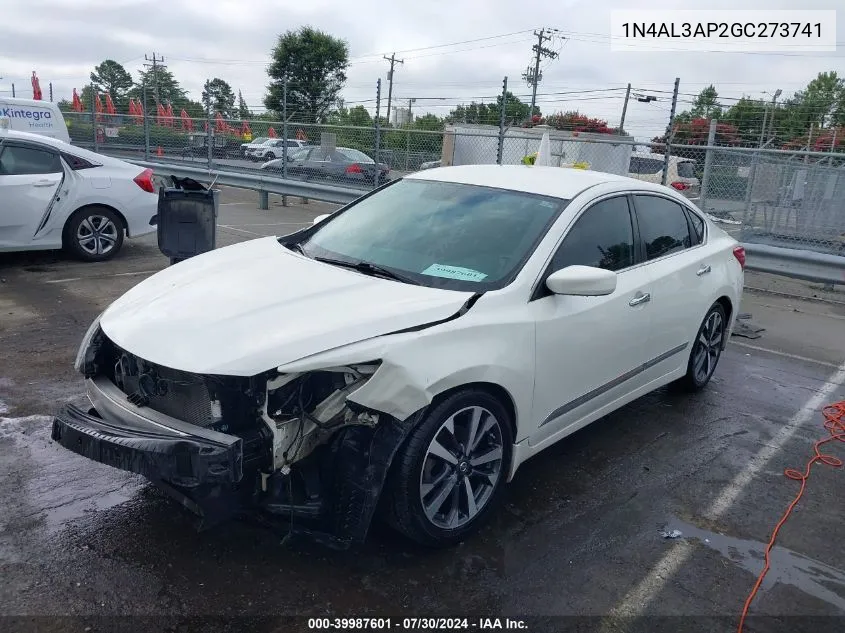 2016 Nissan Altima 2.5 Sr VIN: 1N4AL3AP2GC273741 Lot: 39987601