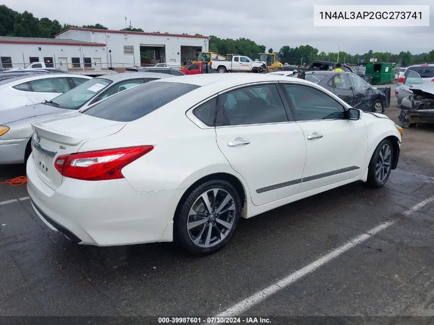 2016 Nissan Altima 2.5 Sr VIN: 1N4AL3AP2GC273741 Lot: 39987601