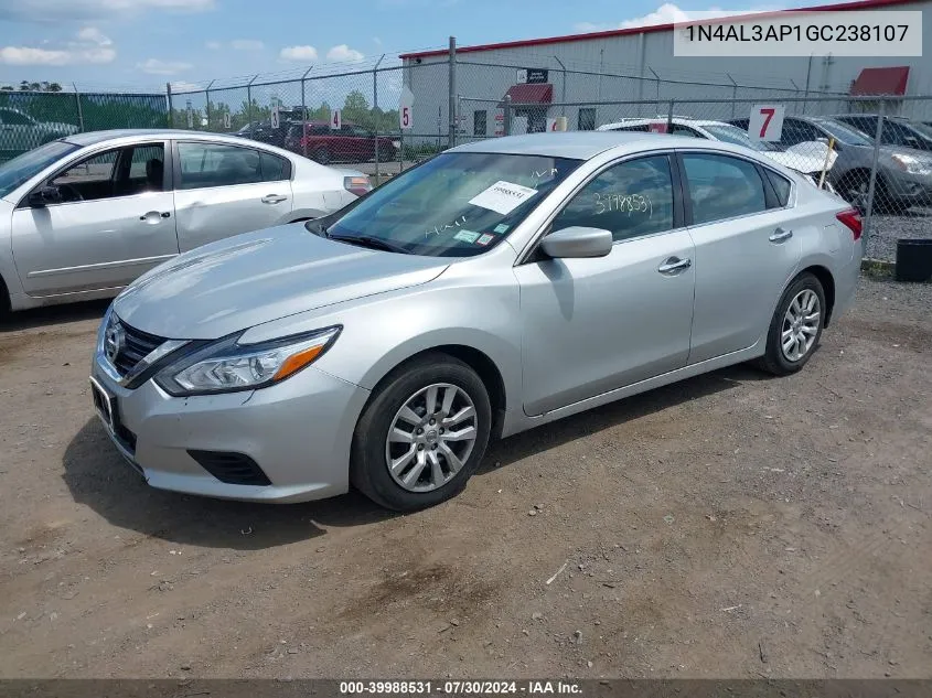 2016 Nissan Altima 2.5/2.5 S/2.5 Sl/2.5 Sr/2.5 Sv VIN: 1N4AL3AP1GC238107 Lot: 39988531