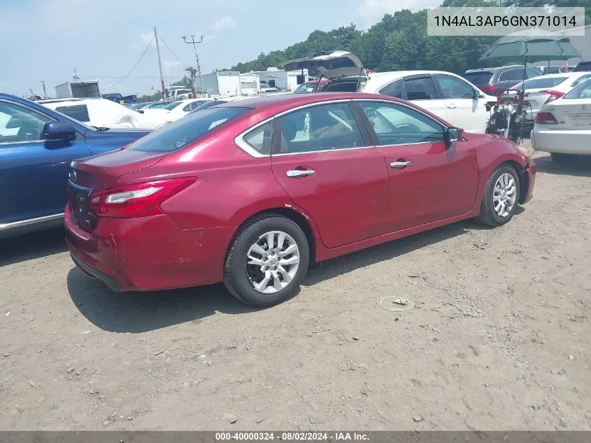 2016 Nissan Altima 2.5/2.5 S/2.5 Sl/2.5 Sr/2.5 Sv VIN: 1N4AL3AP6GN371014 Lot: 40000324