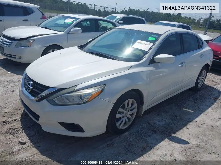 2016 Nissan Altima 2.5 S VIN: 1N4AL3APXGN341322 Lot: 40005468