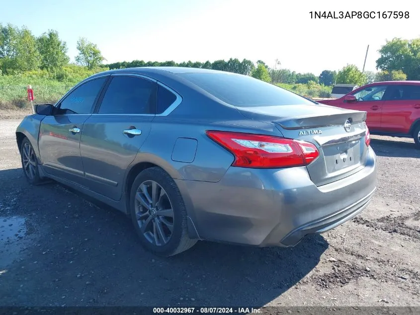 1N4AL3AP8GC167598 2016 Nissan Altima 2.5 Sr