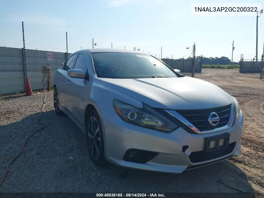 1N4AL3AP2GC200322 2016 Nissan Altima 2.5 Sr