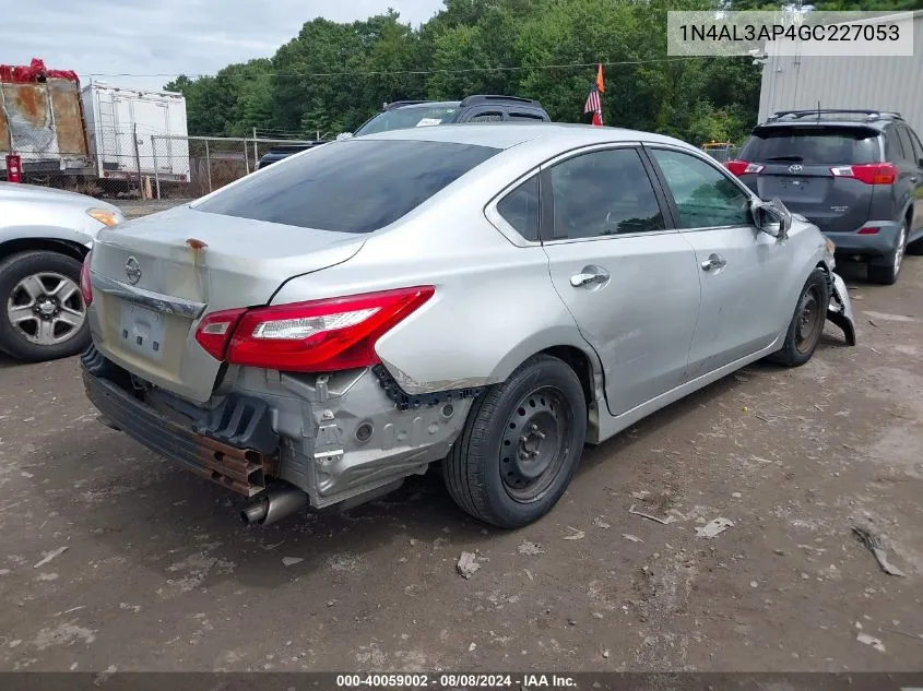 2016 Nissan Altima 2.5/2.5 S/2.5 Sl/2.5 Sr/2.5 Sv VIN: 1N4AL3AP4GC227053 Lot: 40059002