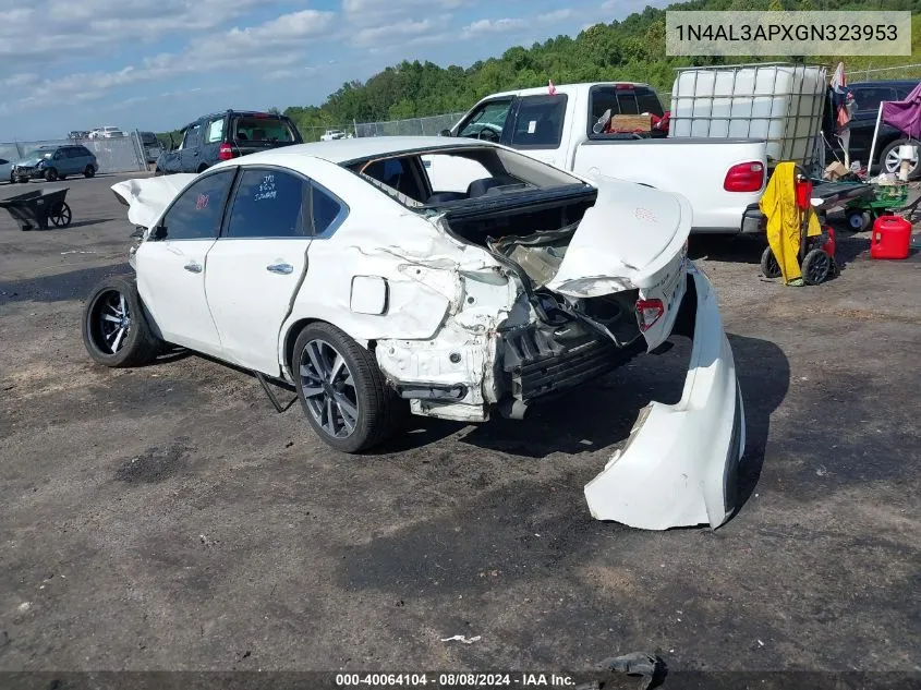 2016 Nissan Altima 2.5 Sr VIN: 1N4AL3APXGN323953 Lot: 40064104