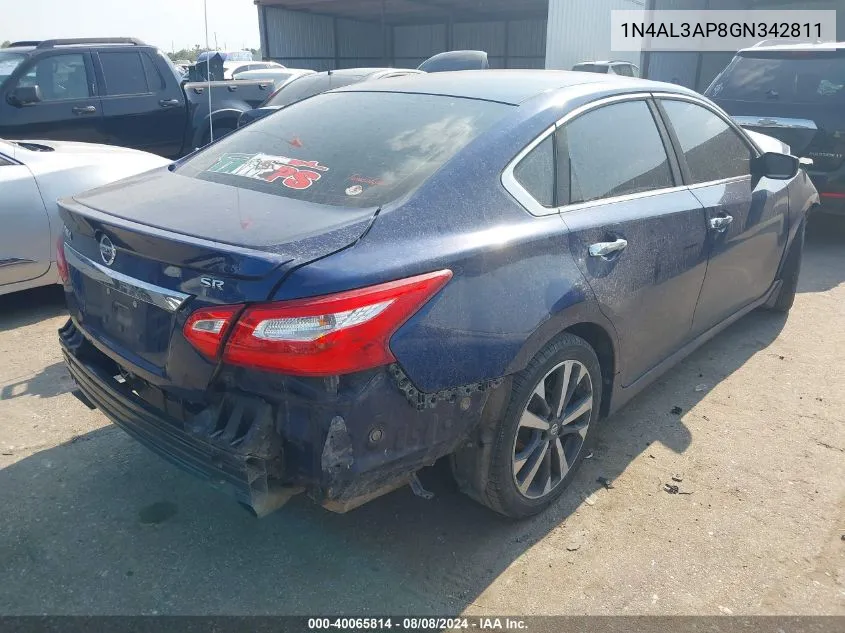 2016 Nissan Altima 2.5 Sr VIN: 1N4AL3AP8GN342811 Lot: 40065814