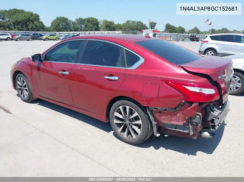 2016 Nissan Altima 2.5 Sl VIN: 1N4AL3AP8GC152681 Lot: 40068807