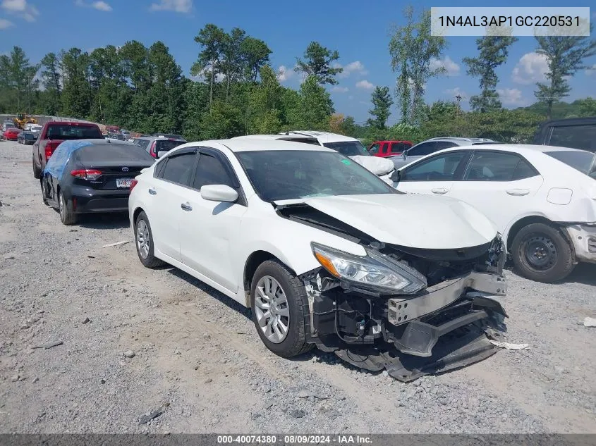 2016 Nissan Altima 2.5/2.5 S/2.5 Sl/2.5 Sr/2.5 Sv VIN: 1N4AL3AP1GC220531 Lot: 40074380