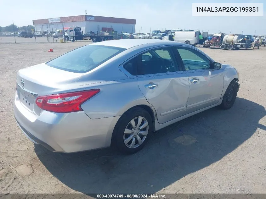 2016 Nissan Altima 2.5 VIN: 1N4AL3AP2GC199351 Lot: 40074749