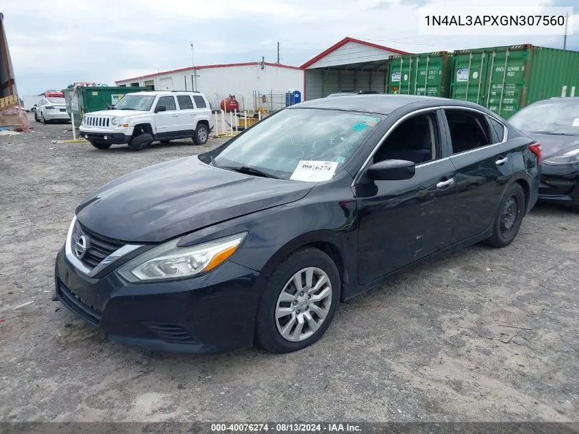 2016 Nissan Altima 2.5/2.5 S/2.5 Sl/2.5 Sr/2.5 Sv VIN: 1N4AL3APXGN307560 Lot: 40076274