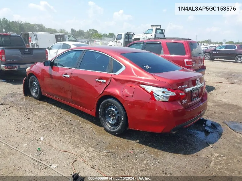 2016 Nissan Altima 2.5/2.5 S/2.5 Sl/2.5 Sr/2.5 Sv VIN: 1N4AL3AP5GC153576 Lot: 40088014