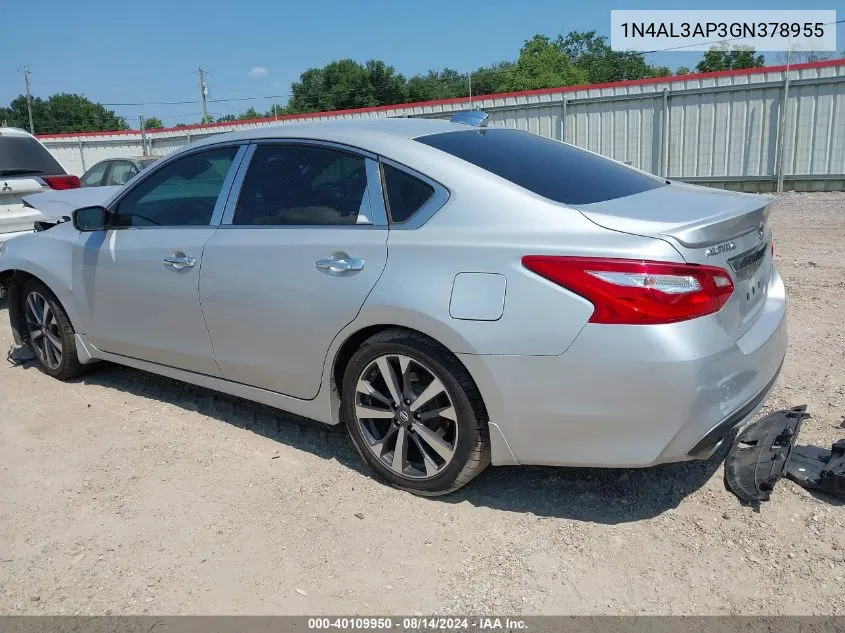 2016 Nissan Altima 2.5 Sr VIN: 1N4AL3AP3GN378955 Lot: 40109950