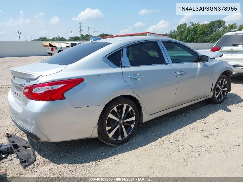 2016 Nissan Altima 2.5 Sr VIN: 1N4AL3AP3GN378955 Lot: 40109950