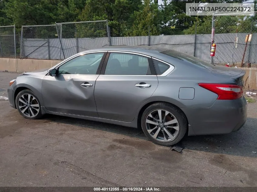 2016 Nissan Altima 2.5 Sr VIN: 1N4AL3AP5GC224372 Lot: 40112055