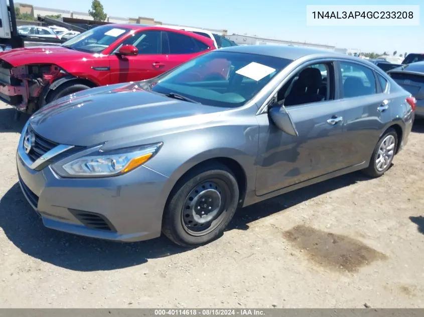 2016 Nissan Altima 2.5/2.5 S/2.5 Sl/2.5 Sr/2.5 Sv VIN: 1N4AL3AP4GC233208 Lot: 40114618