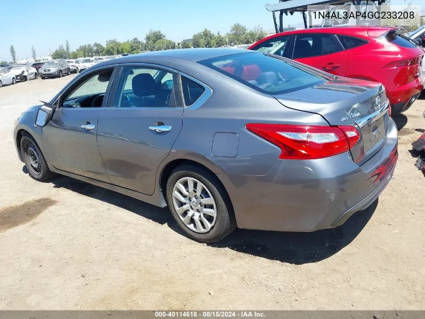 2016 Nissan Altima 2.5/2.5 S/2.5 Sl/2.5 Sr/2.5 Sv VIN: 1N4AL3AP4GC233208 Lot: 40114618