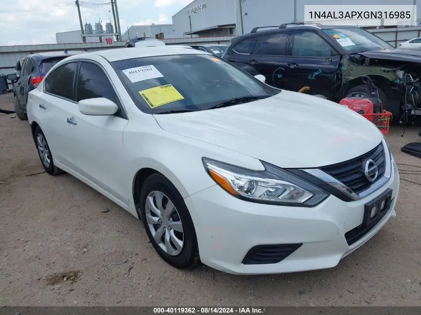 1N4AL3APXGN316985 2016 Nissan Altima 2.5/2.5 S/2.5 Sl/2.5 Sr/2.5 Sv