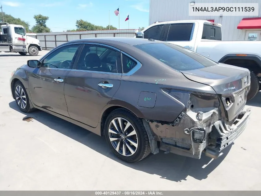 2016 Nissan Altima 2.5 Sv VIN: 1N4AL3AP9GC111539 Lot: 40129437