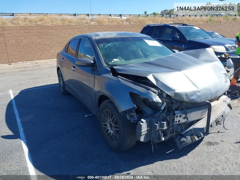 2016 Nissan Altima 2.5/2.5 S/2.5 Sl/2.5 Sr/2.5 Sv VIN: 1N4AL3AP8GN326253 Lot: 40130617