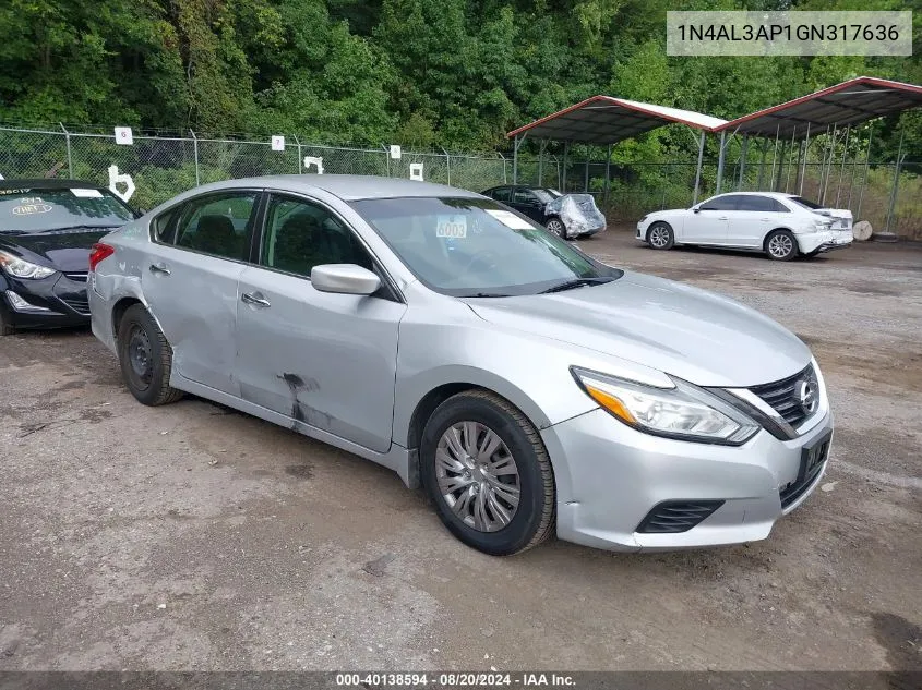 2016 Nissan Altima 2.5/S/Sv/Sl/Sr VIN: 1N4AL3AP1GN317636 Lot: 40138594