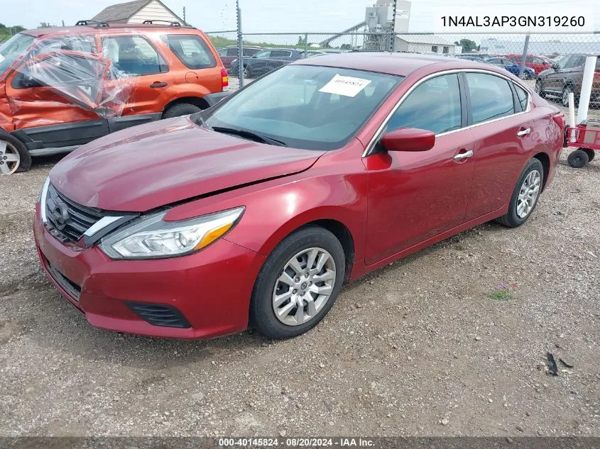 2016 Nissan Altima 2.5 S VIN: 1N4AL3AP3GN319260 Lot: 40145824