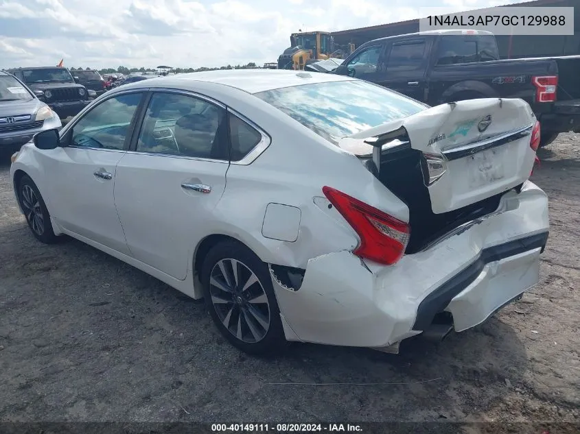 2016 Nissan Altima 2.5 Sv VIN: 1N4AL3AP7GC129988 Lot: 40149111