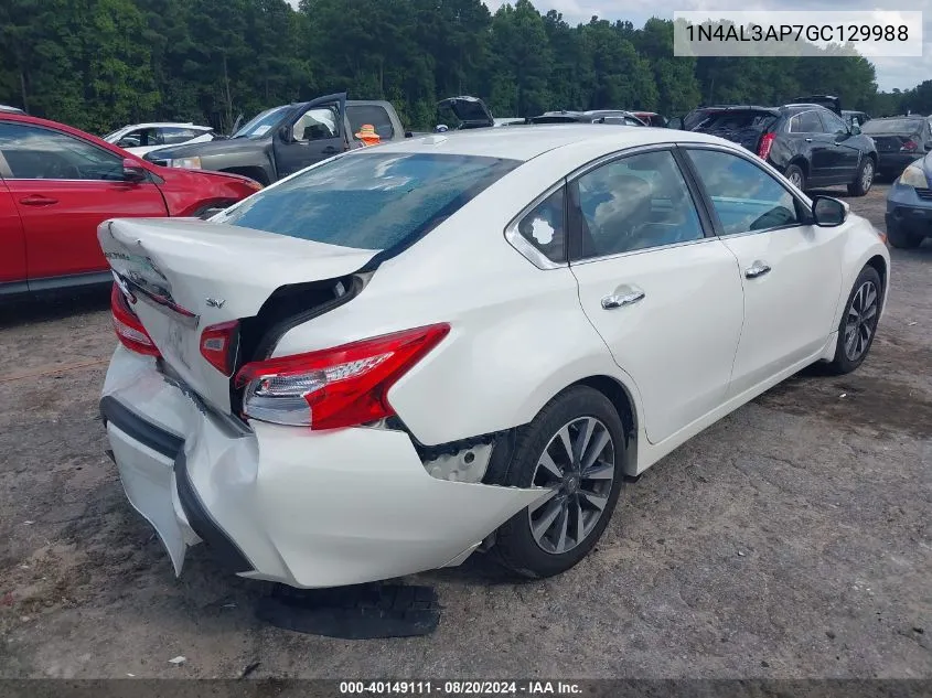 2016 Nissan Altima 2.5 Sv VIN: 1N4AL3AP7GC129988 Lot: 40149111