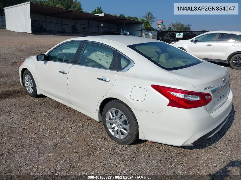 2016 Nissan Altima 2.5 S VIN: 1N4AL3AP2GN354047 Lot: 40168827