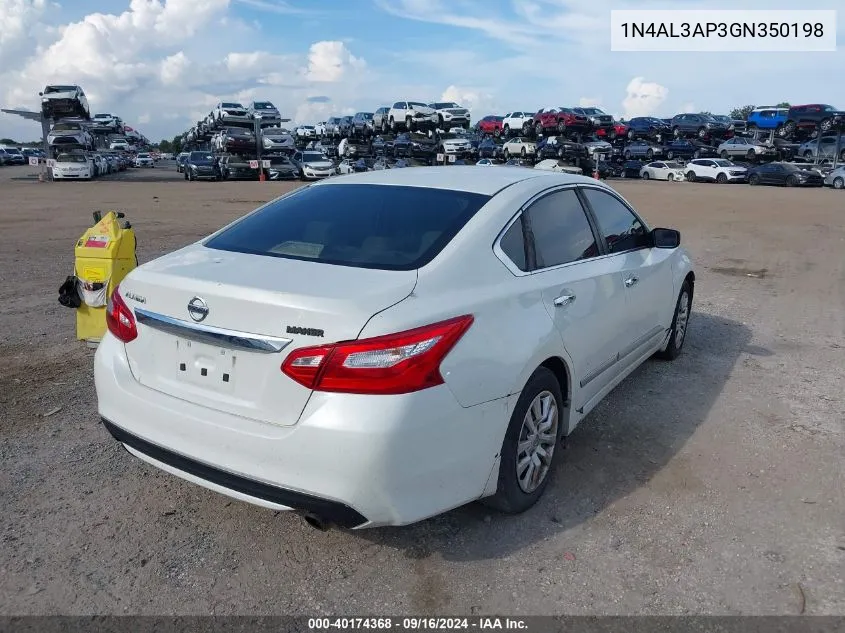 2016 Nissan Altima 2.5 S VIN: 1N4AL3AP3GN350198 Lot: 40174368