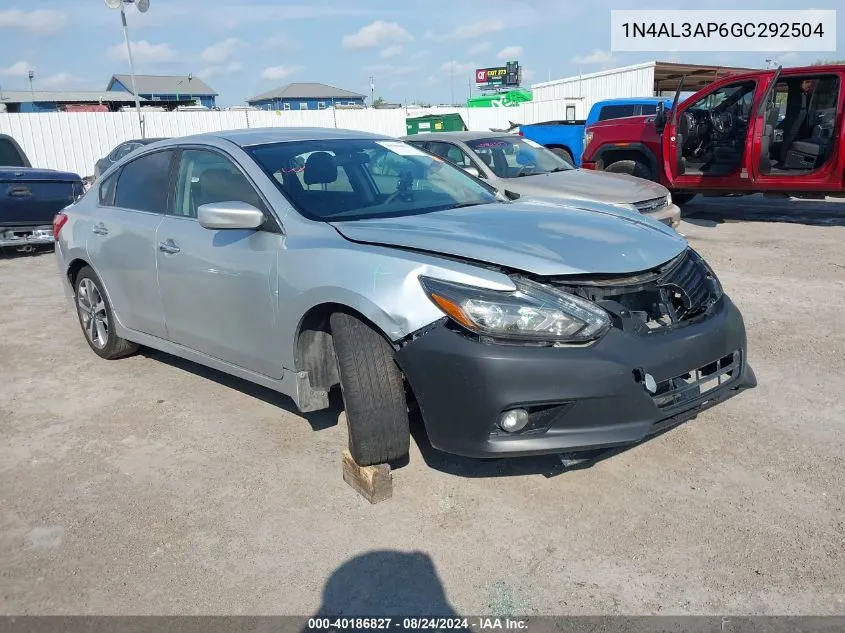 2016 Nissan Altima 2.5 Sr VIN: 1N4AL3AP6GC292504 Lot: 40186827