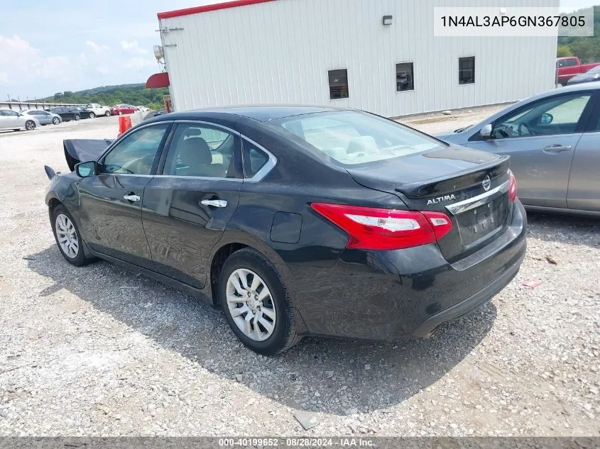 2016 Nissan Altima 2.5 S VIN: 1N4AL3AP6GN367805 Lot: 40199652