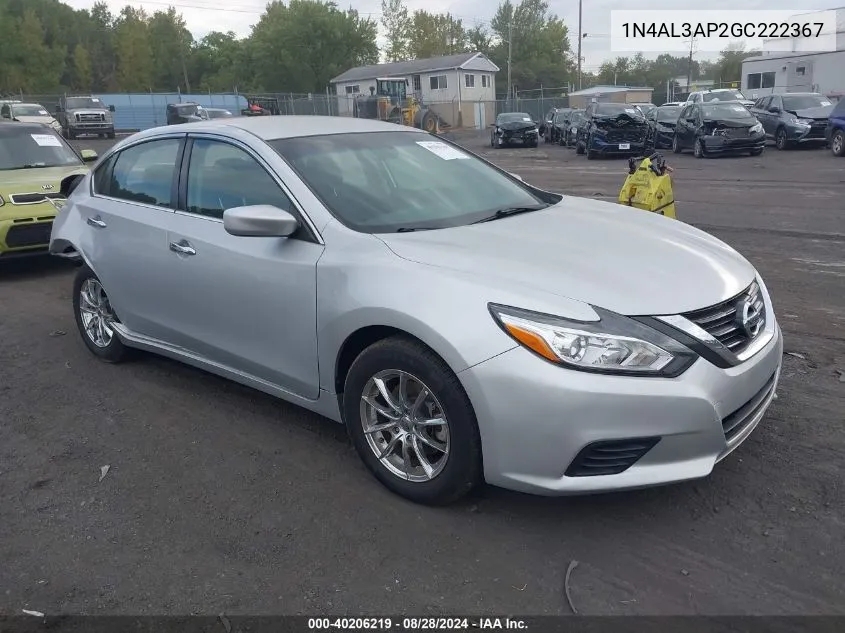 2016 Nissan Altima 2.5/2.5 S/2.5 Sl/2.5 Sr/2.5 Sv VIN: 1N4AL3AP2GC222367 Lot: 40206219