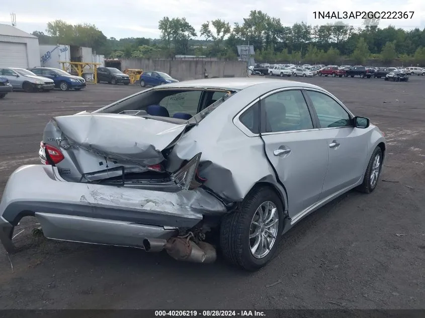 2016 Nissan Altima 2.5/2.5 S/2.5 Sl/2.5 Sr/2.5 Sv VIN: 1N4AL3AP2GC222367 Lot: 40206219