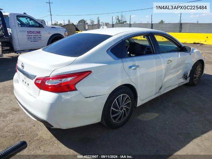 2016 Nissan Altima 2.5/2.5 S/2.5 Sl/2.5 Sr/2.5 Sv VIN: 1N4AL3APXGC225484 Lot: 40223907