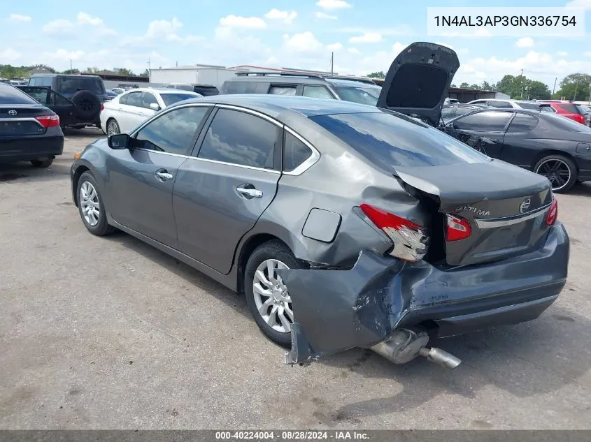 2016 Nissan Altima 2.5/2.5 S/2.5 Sl/2.5 Sr/2.5 Sv VIN: 1N4AL3AP3GN336754 Lot: 40224004