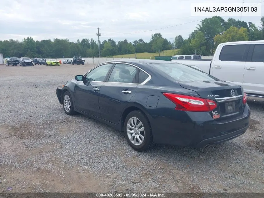 2016 Nissan Altima 2.5/S/Sv/Sl/Sr VIN: 1N4AL3AP5GN305103 Lot: 40263592