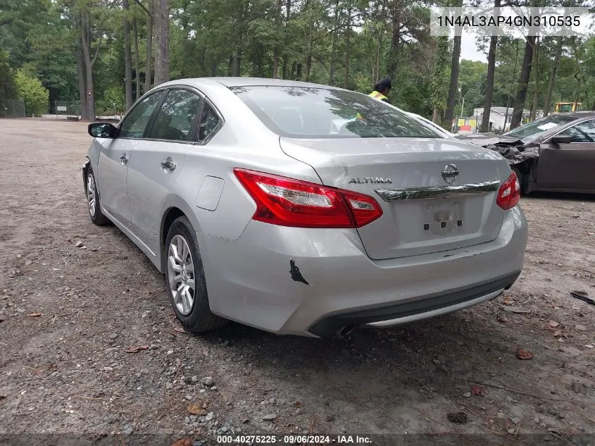 2016 Nissan Altima 2.5/S/Sv/Sl/Sr VIN: 1N4AL3AP4GN310535 Lot: 40275225