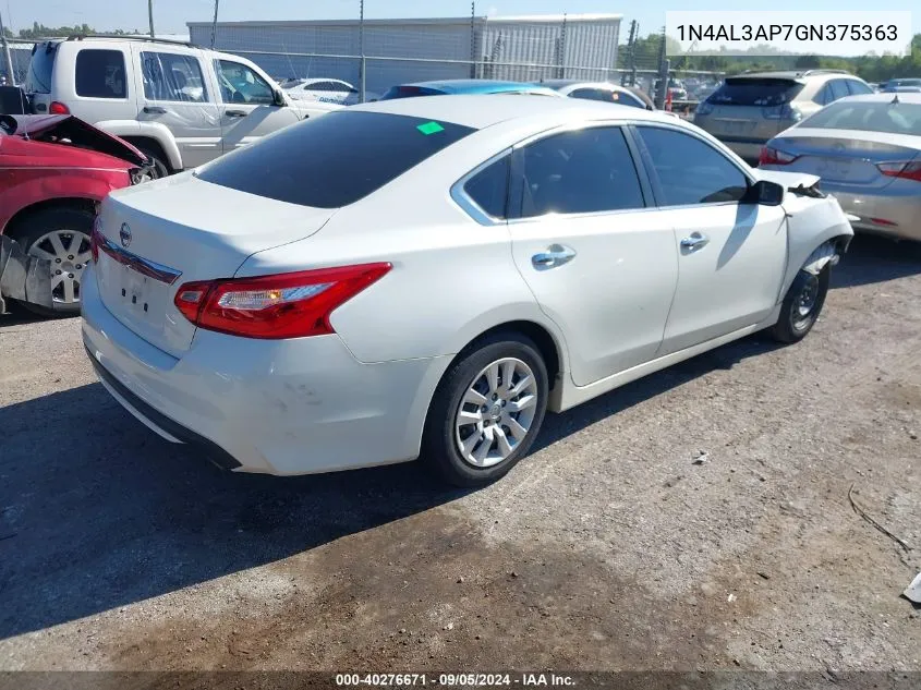 2016 Nissan Altima 2.5/S/Sv/Sl/Sr VIN: 1N4AL3AP7GN375363 Lot: 40276671