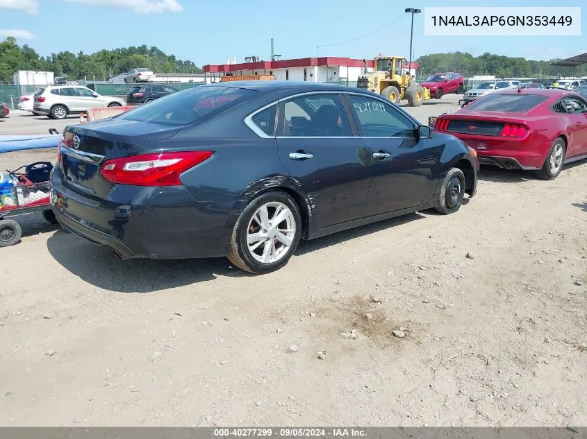 2016 Nissan Altima 2.5/2.5 S/2.5 Sl/2.5 Sr/2.5 Sv VIN: 1N4AL3AP6GN353449 Lot: 40277299