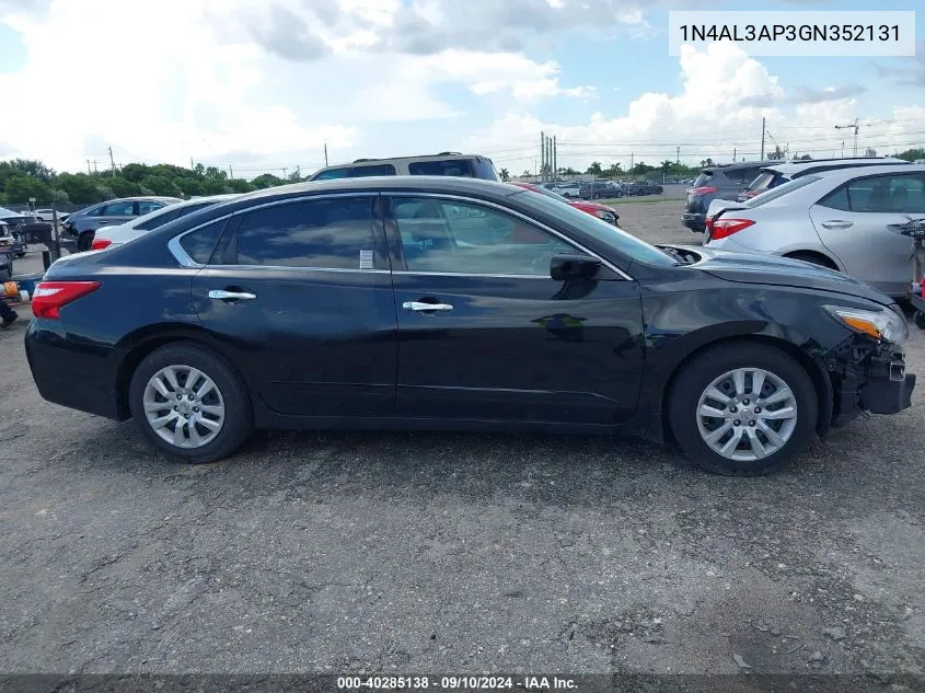 2016 Nissan Altima 2.5/S/Sv/Sl/Sr VIN: 1N4AL3AP3GN352131 Lot: 40285138