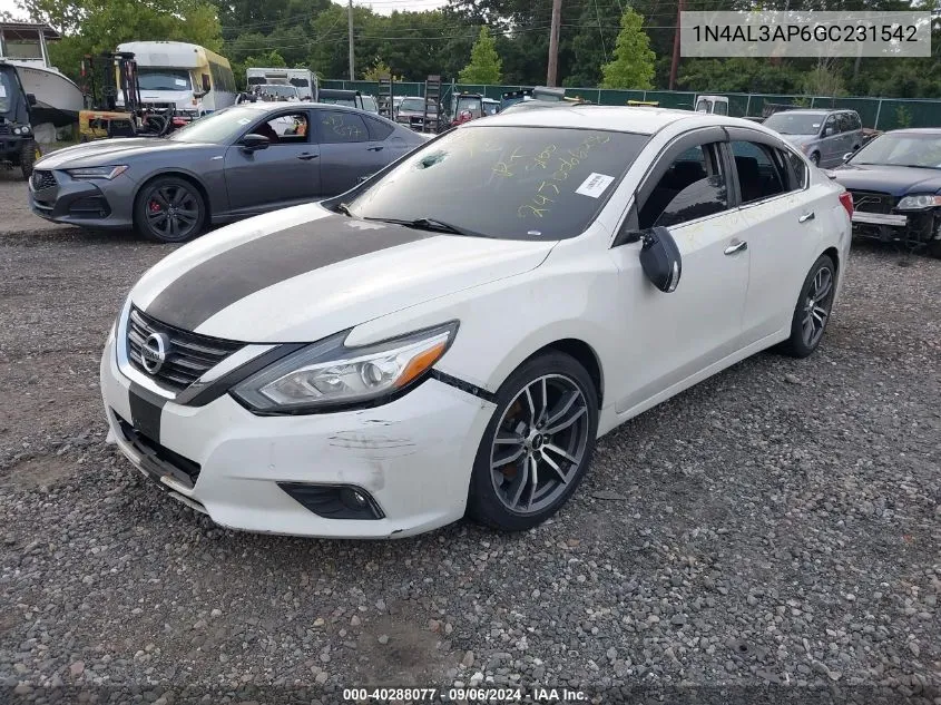 2016 Nissan Altima 2.5/2.5 S/2.5 Sl/2.5 Sr/2.5 Sv VIN: 1N4AL3AP6GC231542 Lot: 40288077